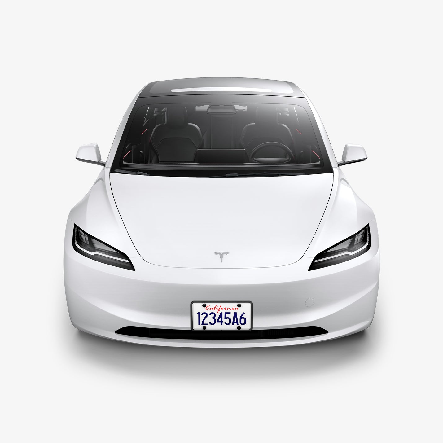 ACP08684 - License Plate Frame | LP100 in Black showing the front installed to the front of the car