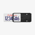 ACP11646 - Tesla Cybertruck License Plate Frame | LP110 showing half install plate frame