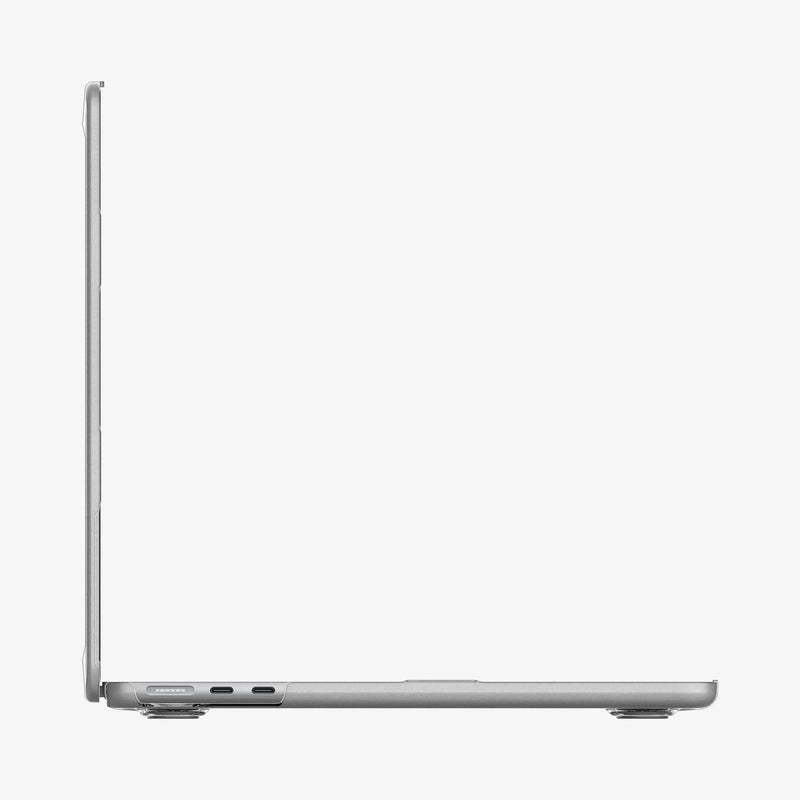 ACS05271 - MacBook Air Case Thin Fit in crystal clear showing the side with laptop open