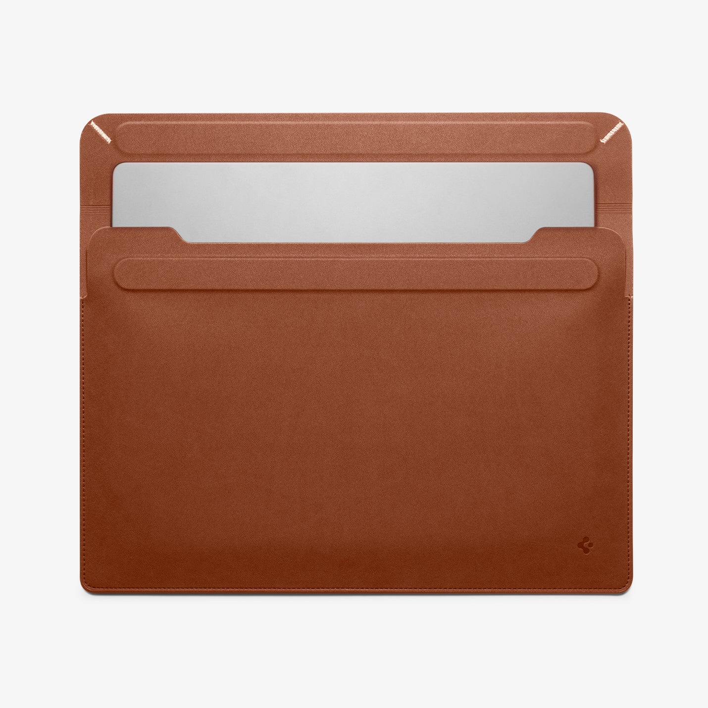 AFA06425 - MacBook Pro 16-inch Valentinus S Laptop Pouch in Classic Brown interior view showing laptop pocket and sleeve structure