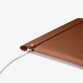 AFA06425 - MacBook Pro 16-inch Valentinus S Laptop Pouch in Classic Brown side cutout design allowing laptop charging while inside sleeve