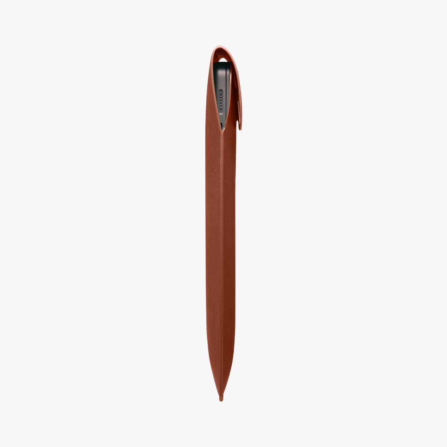 AFA06425 - MacBook Pro 16-inch Valentinus S Laptop Pouch in Classic Brown slim side profile showing sleeve thickness and laptop fit