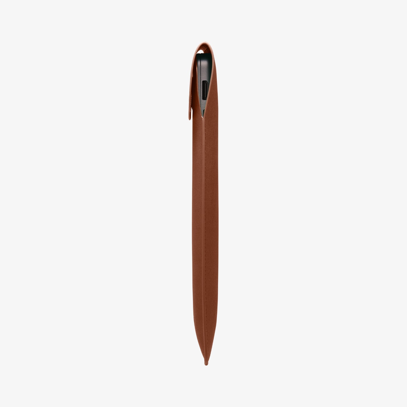 AFA06425 - MacBook Pro 16-inch Valentinus S Laptop Pouch in Classic Brown slim side profile with laptop stored inside