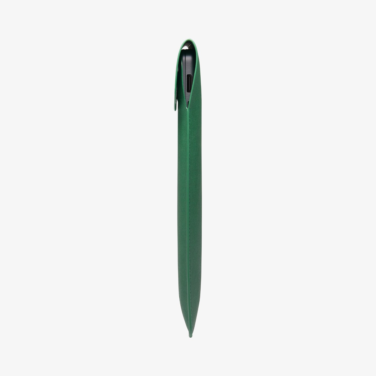 AFA06426 - MacBook Pro 16-inch Valentinus S Laptop Pouch in Jeju Green slim side profile with laptop stored inside