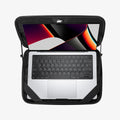 AFA04271 - MacBook Pro Series Rugged Armor Pro Pouch in black showing the inside with laptop open