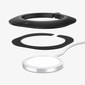 AMP02340 - MagFit in black showing the multiple layers of station hovering above the magsafe charger