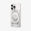 AFA08888 - Ultra Hybrid MagFit+ Wallet (MagFit) in Crystal Clear showing the front of the wallet case, back and partial side of the device
