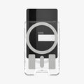 AFA08888 - Ultra Hybrid MagFit+ Wallet (MagFit) in Crystal Clear showing the back of the wallet case with card partially inserted