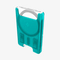 AFA07397 - MagSafe Card Holder Classic C1 (MagFit) in Bondi Blue showing the front and partial side and inner side of the card holder