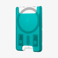 AFA07397 - MagSafe Card Holder Classic C1 (MagFit) in Bondi Blue showing the front and partial side