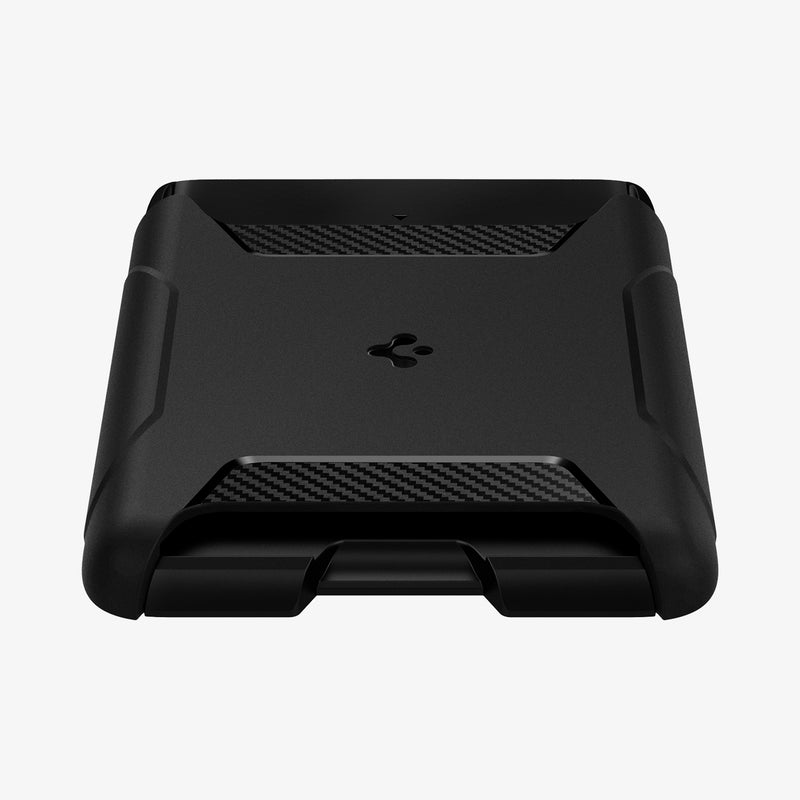 AFA07150 - MagSafe 3 Card Holder Rugged Armor (MagFit) in Black showing the front and partial bottom of a card holder 