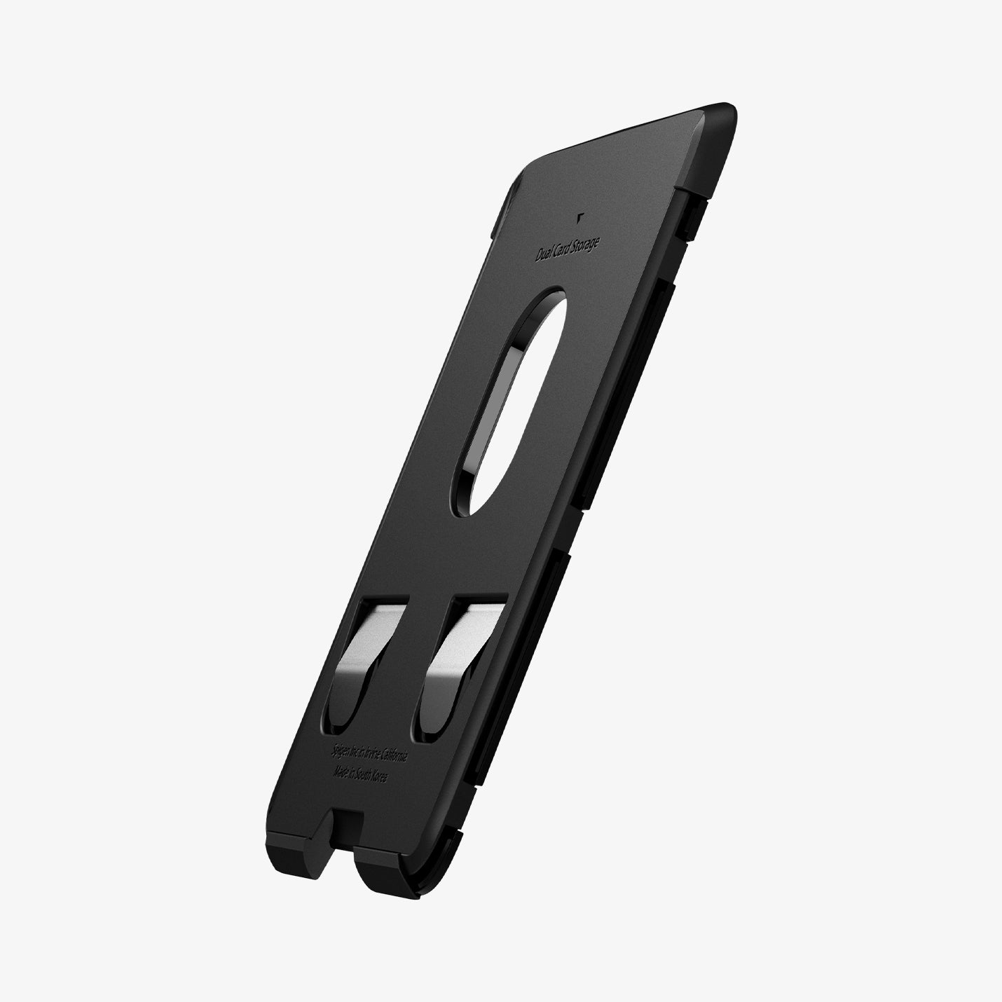AFA07150 - MagSafe 3 Card Holder Rugged Armor (MagFit) in Black showing the back part of a card holder detached from the front part