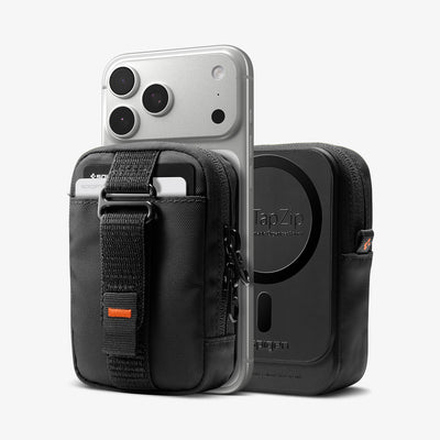 AFA10226 - Portable Organizer Pouch Tintap Zip MagFit in Black showing back and front