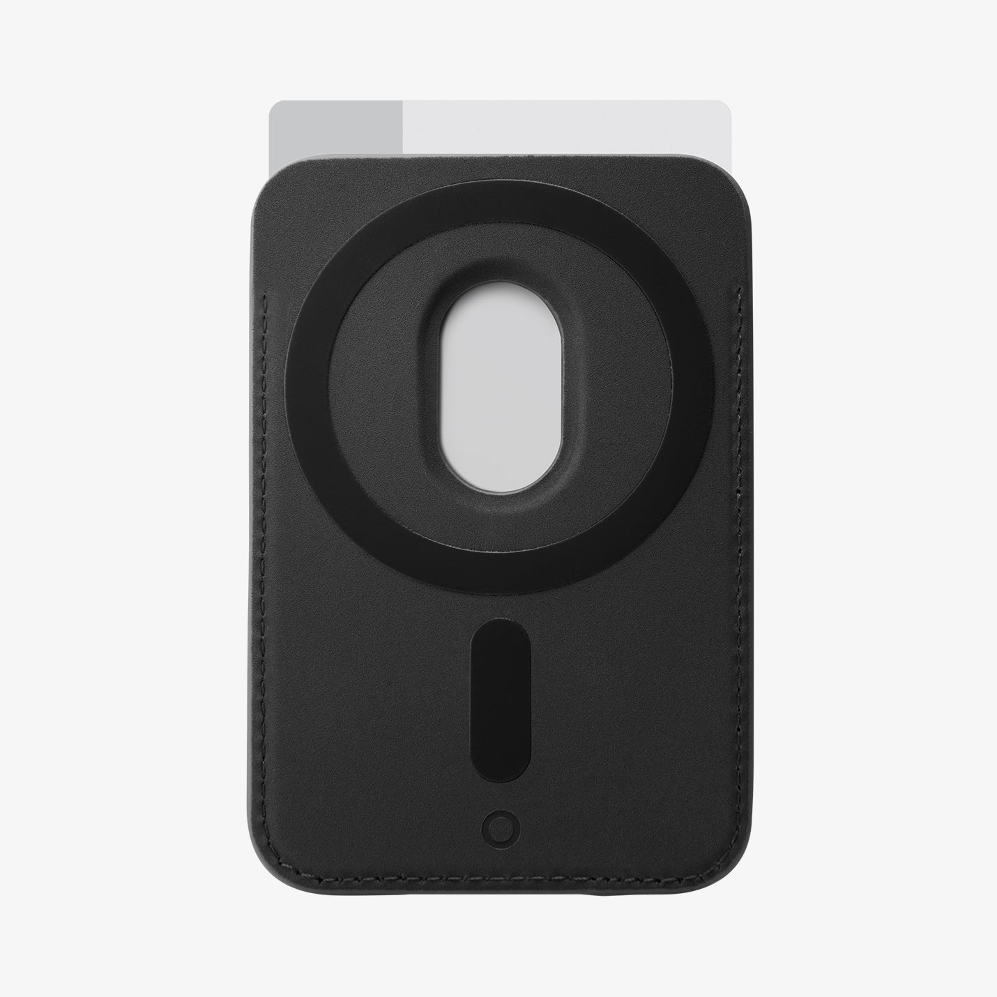 AFA05760 - MagSafe 3 Cards Holder Valentinus (MagFit) in black showing the back with card in slot