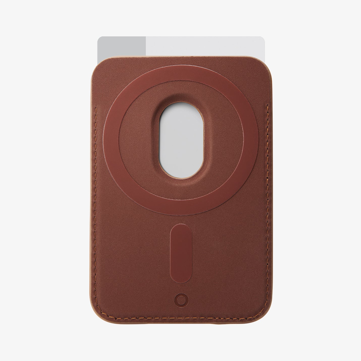 AFA05804 - MagSafe 3 Cards Holder Valentinus (MagFit) in brown showing the back with card in slot