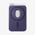 AFA06268 - MagSafe 3 Cards Holder Valentinus (MagFit) in purple showing the back with card sticking out of slot