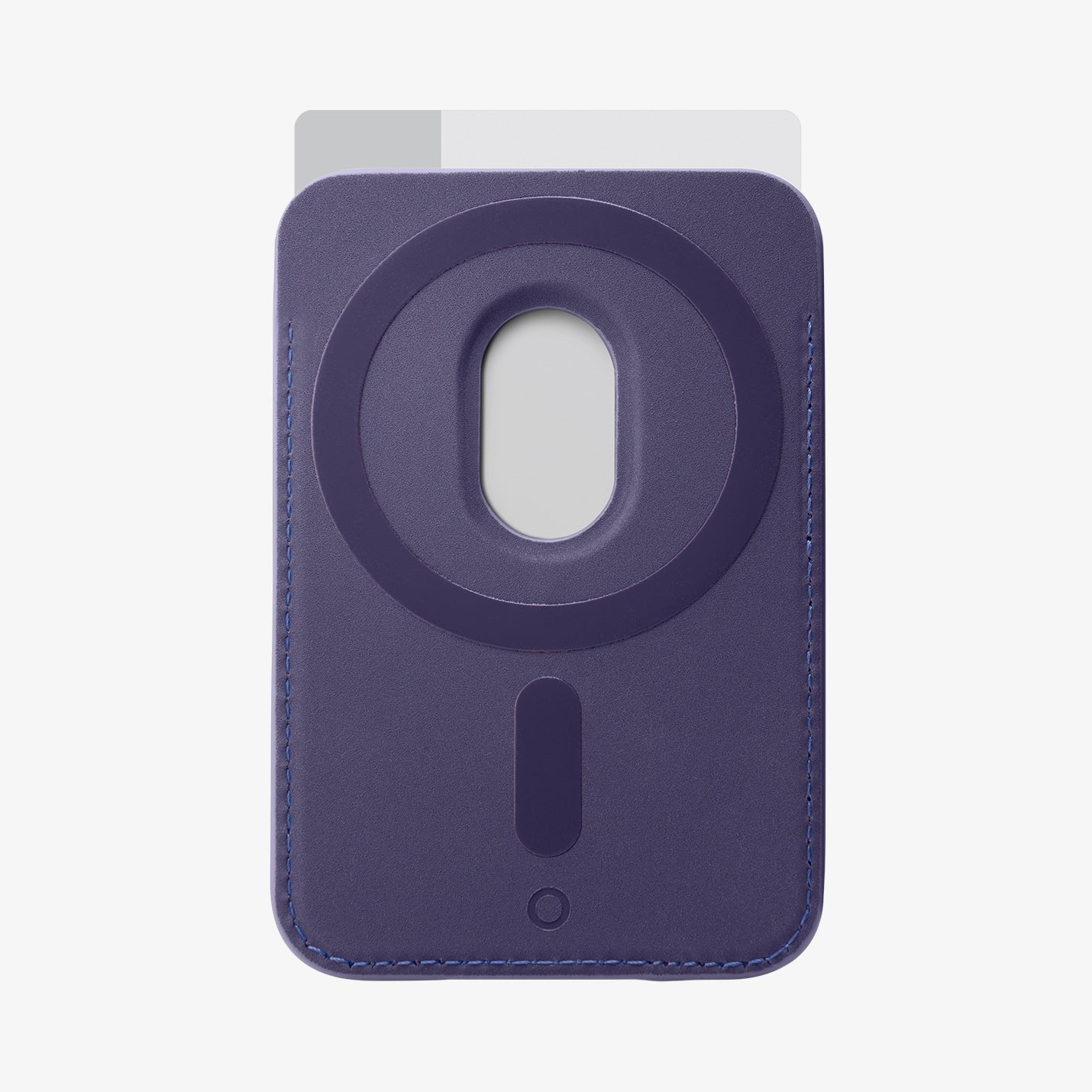 AFA06268 - MagSafe 3 Cards Holder Valentinus (MagFit) in purple showing the back with card sticking out of slot