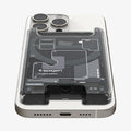 AFA07400 - Ultra Hybrid Zero One MagFit Wallet (MagFit) in Zero One showing the front and bottom attached to a device showing partial back and bottom