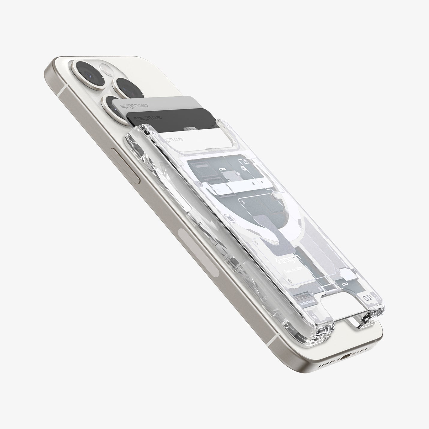 AFA07401 - Ultra Hybrid Zero One MagFit Wallet (MagFit) in Zero One White showing partial back, side and bottom