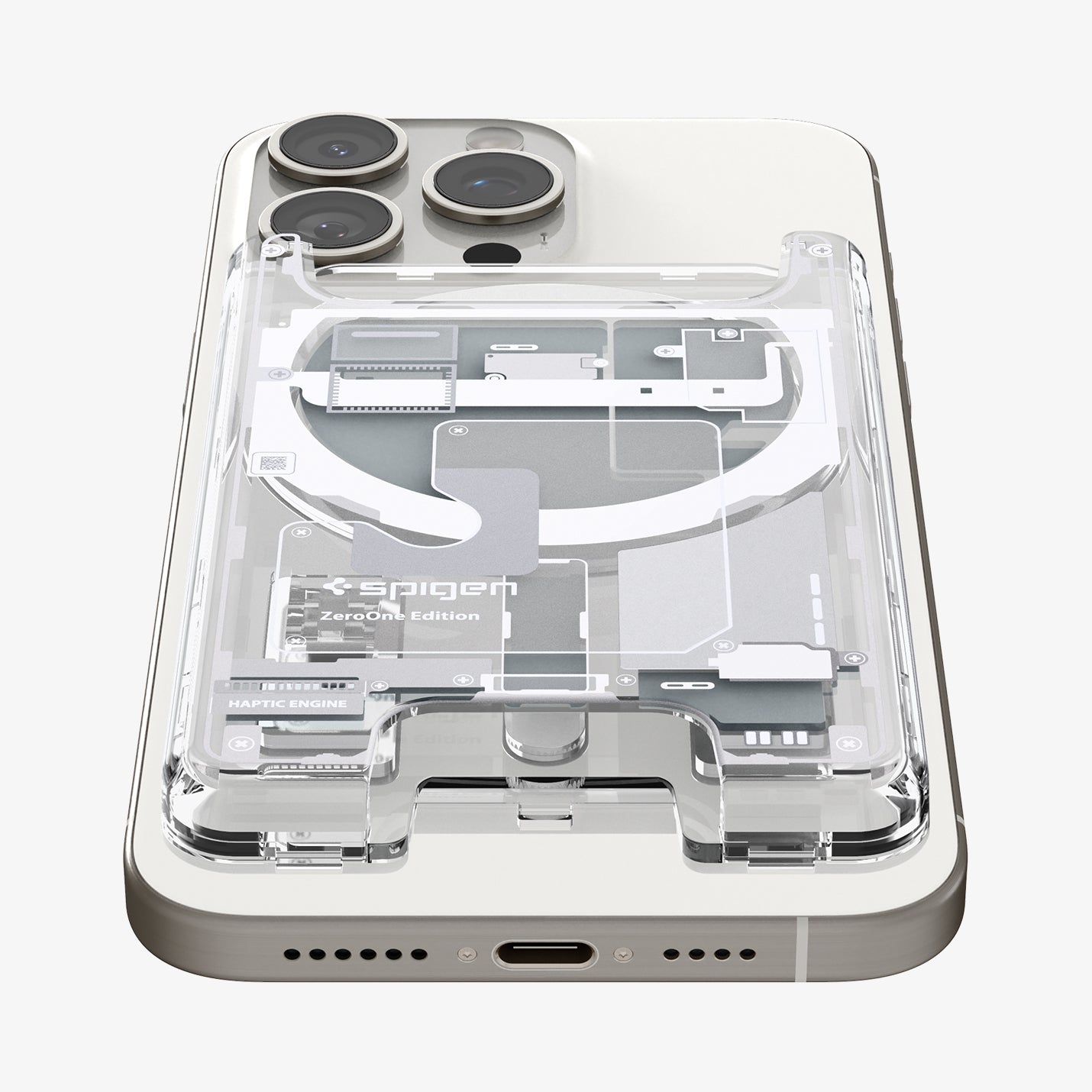 AFA07401 - Ultra Hybrid Zero One MagFit Wallet (MagFit) in Zero One White showing partial back and bottom