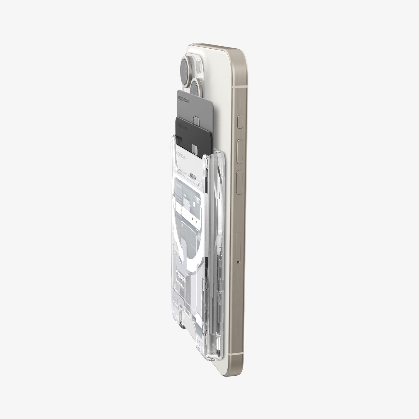 AFA07401 - Ultra Hybrid Zero One MagFit Wallet (MagFit) in Zero One White showing partial back and side