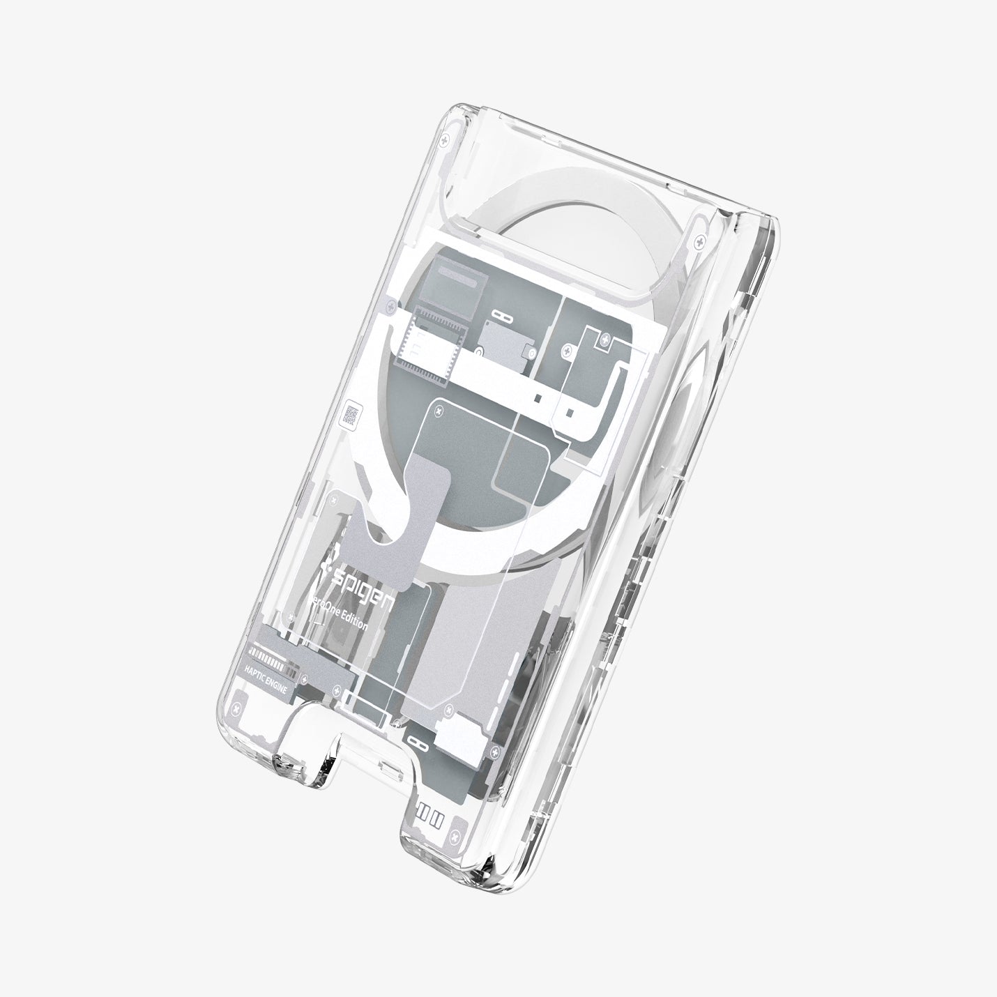 AFA07401 - Ultra Hybrid Zero One MagFit Wallet (MagFit) in Zero One White showing the front, partial side and inner