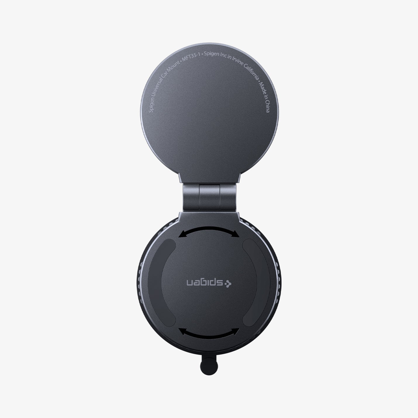 ACP11659 - Adhesive Dashboard Car Mount | MFT35-1 (Mag Fit) showing the arm folded down with the ring positioned close over the base