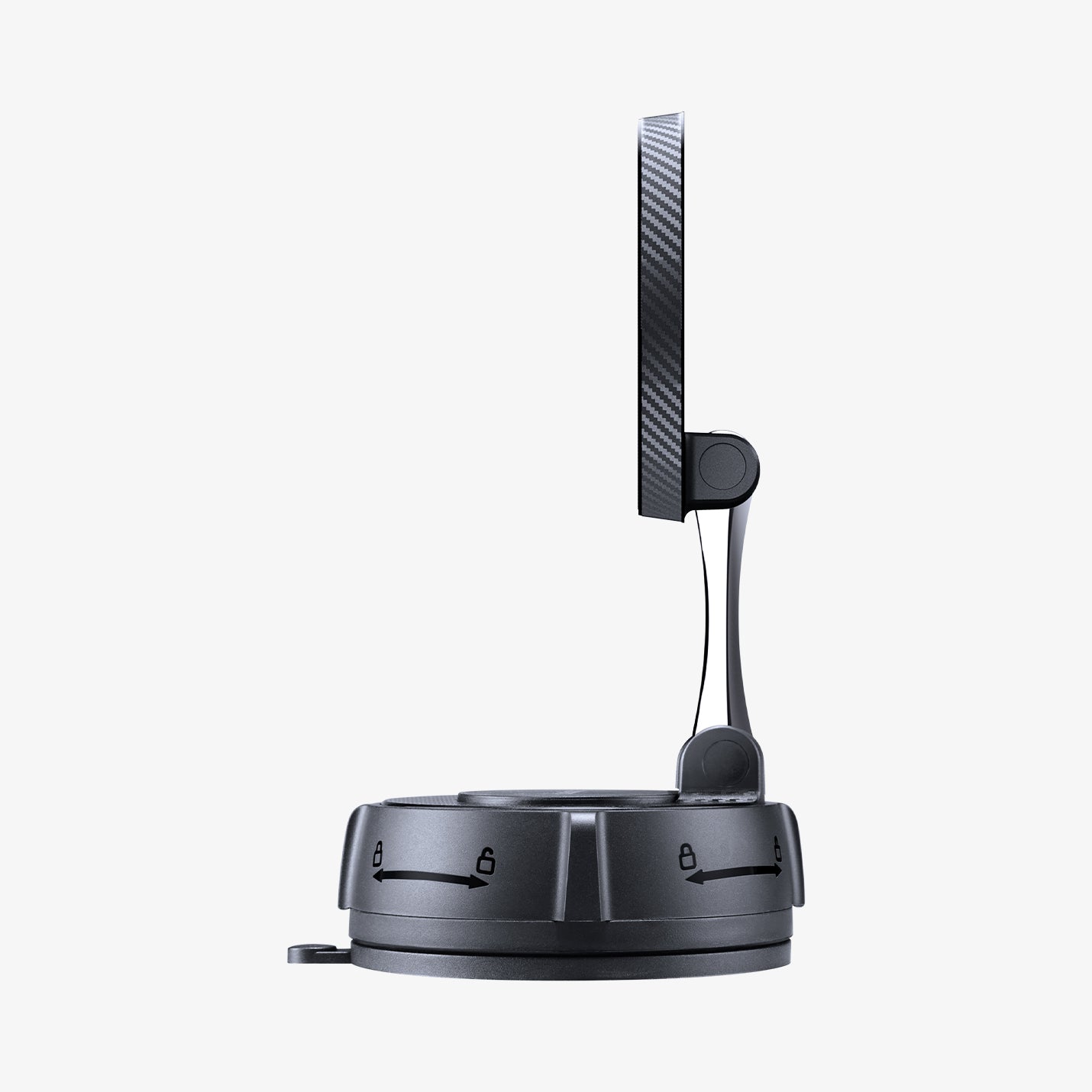 ACP11658 - Spigen Magnetic Car Mount (Mag Fit) MFT 36-1 showing the mount in upright position with the magnetic ring fully extended vertically from the base