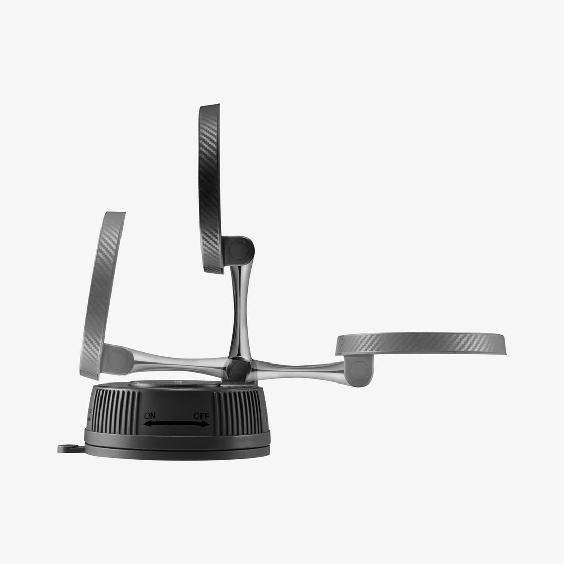 ACP11172 - Spigen Mag Fit Suction Cup Mount showing side profile with adjustable arm positions