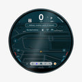 AGL09280 - Straight-on view of a MINI Cooper's circular digital gauge cluster with a Spigen tempered glass display protector applied