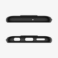 M25CS25947 - Moto G7 Case Rugged Armor in black showing the top and bottom