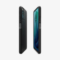 ACS07768 - Moto G 5G (2024) Case Liquid Air in Matte Black showing the partial back, front and sides of both cases aligned with each other