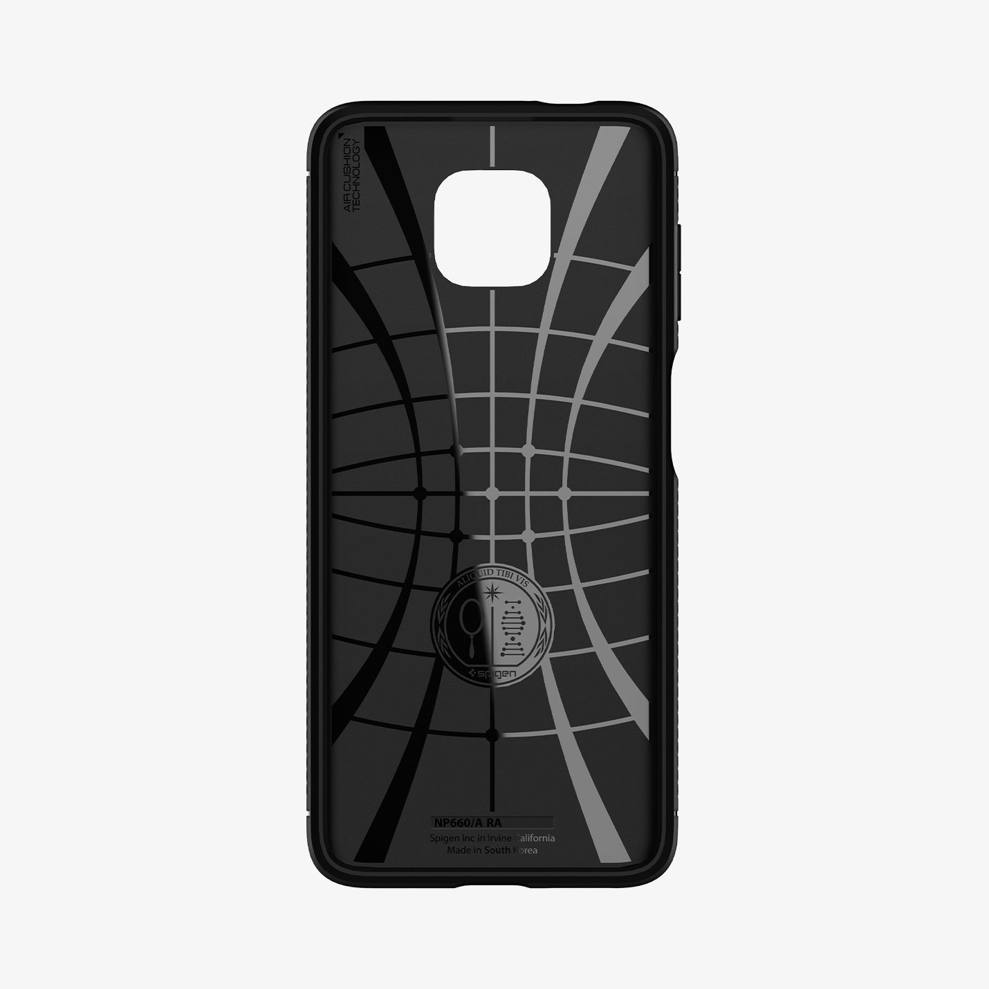ACS02267 - Moto G Power 2021 Case Rugged Armor in black showing the inside of case
