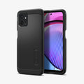 ACS06433 - Moto G Power Case Tough Armor in black showing the back and front