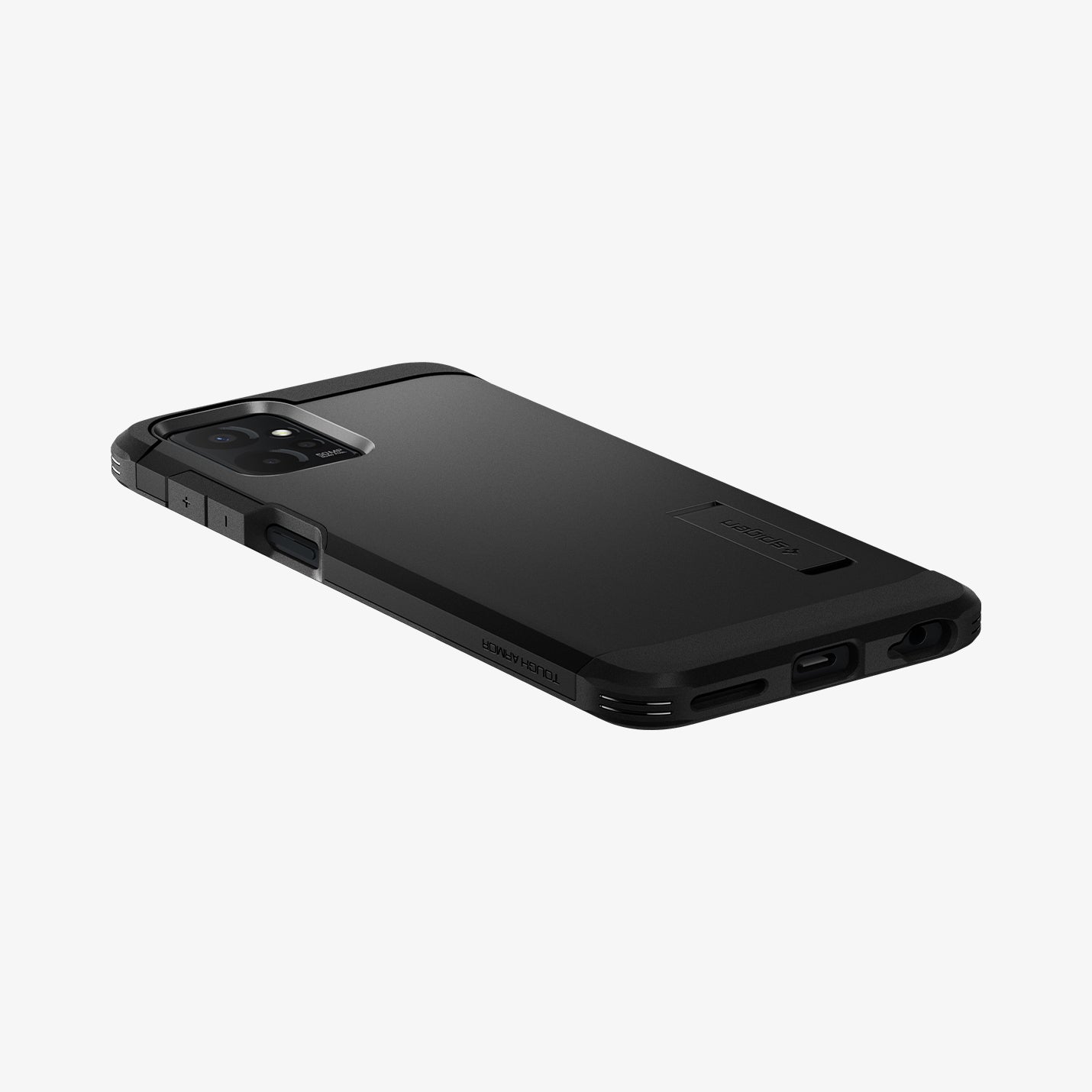 ACS06433 - Moto G Power Case Tough Armor in black showing the back, side and bottom