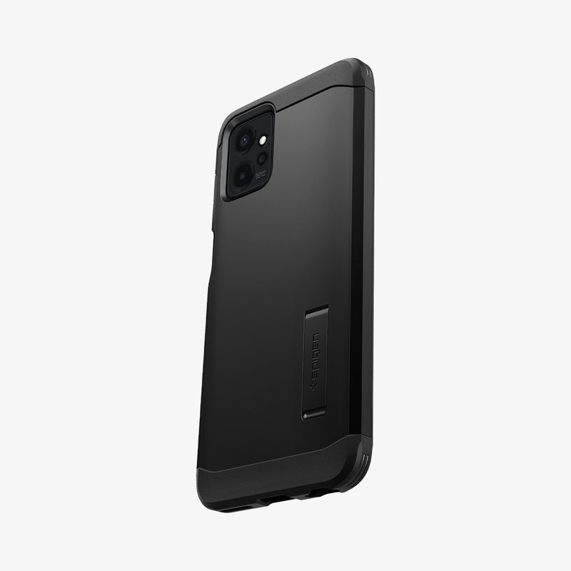 ACS06433 - Moto G Power Case Tough Armor in black showing the back and partial side