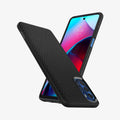 ACS04469 - Moto G Stylus 5G (2022) Case Liquid Air in matte black showing the back, front and sides