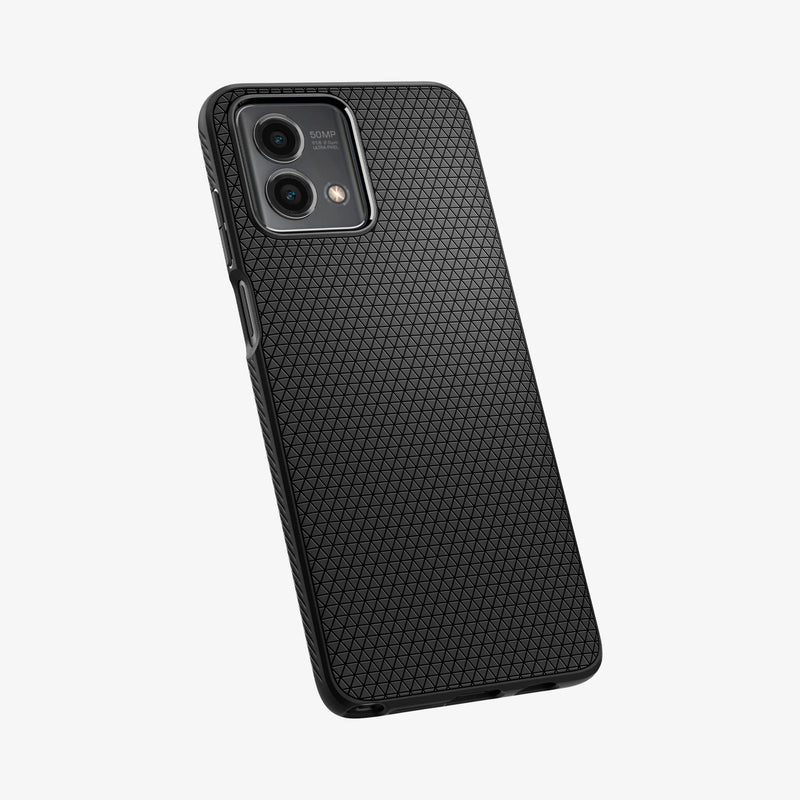 ACS06851 - Moto G Stylus 5G (2023) Case Liquid Air in matte black showing the back and partial side
