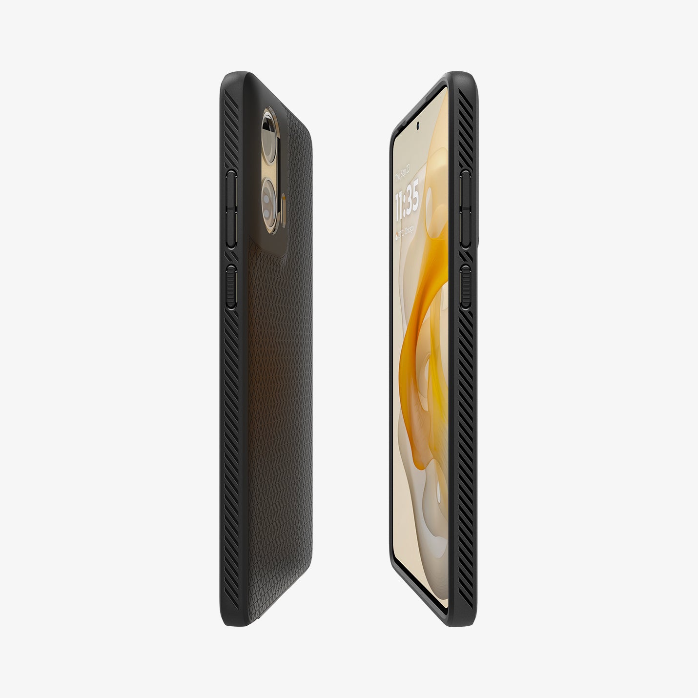 ACS08546 - Moto G Stylus 5G (2024) Case Liquid Air in Matte Black showing the partial front, back and sides