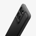 ACS11314 - Spigen Rugged Armor Motorola G Stylus 2026 Matte Black case close-up of quad camera cutout and carbon-fiber accent detail