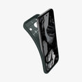 ACS07258 - Pixel 8a Case Liquid Air in Abyss Green showing the front of the device with back case partially peeled off from behind