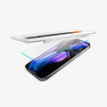AGL08442 - Pixel 10 / Pixel 10 Pro GLAS.tR EZ Fit Screen Protector showing the screen protector being installed onto device