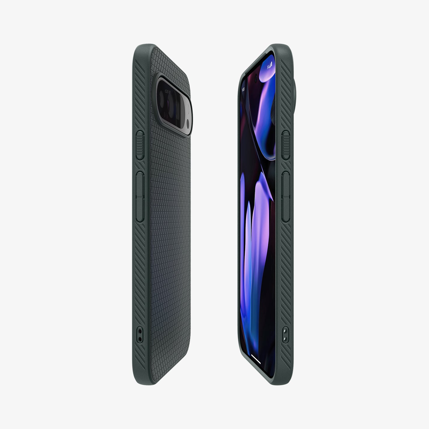 ACS07683 - Pixel 9 Pro Case Liquid Air in Abyss Green showing the back, partial front and sides