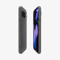 ACS07684 - Pixel 9 Pro Case Liquid Air in Marble Gray showing the back, partial front and sides