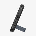 ACS07693 - Pixel 9 Pro Case Tough Armor in Metal Slate showing the bottom with a propped up built-in kickstand