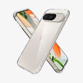 ACS07687 - Pixel 9 Pro Case Ultra Hybrid in Crystal Clear showing the back, partial side next to it, partial front and side