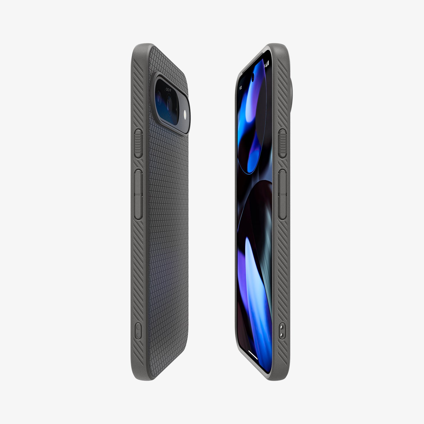 ACS07718 - Pixel 9 Pro XL Case Liquid Air in Marble Gray showing the back, partial front and sides