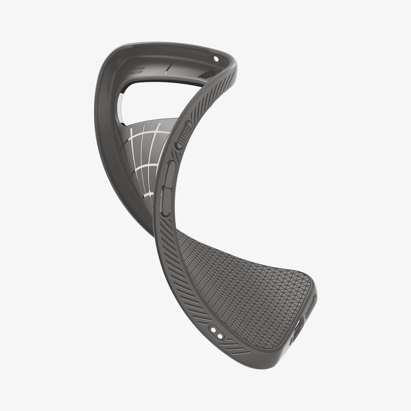 ACS07718 - Pixel 9 Pro XL Case Liquid Air in Marble Gray showing the partial back, inner case and partially twisted