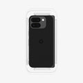 AGL07873 - Pixel 9 Pro Fold GLAS.tR EZ Fit Screen Protector showing the back with ez fit tray installed onto device