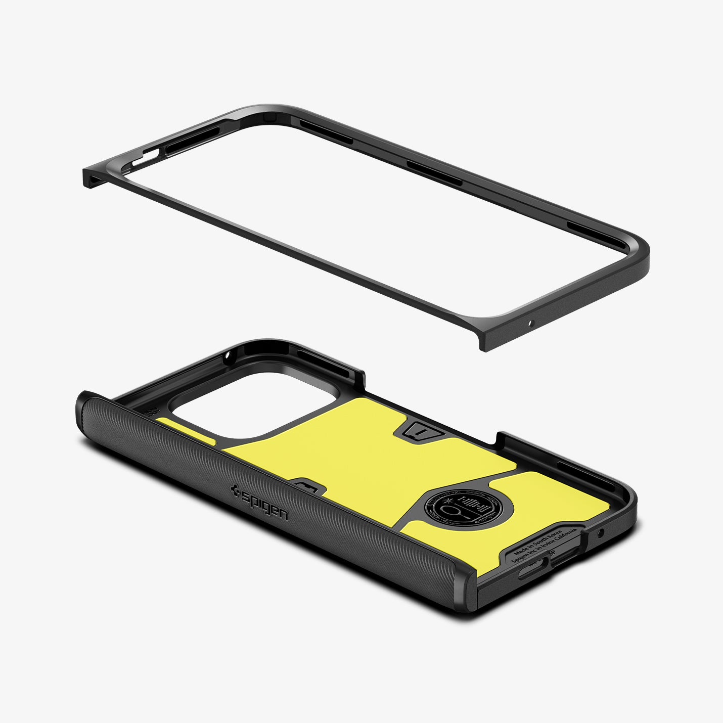 ACS07587 - Pixel Fold 2 Case Slim Armor Pro in Black showing the frame hovering above the back case